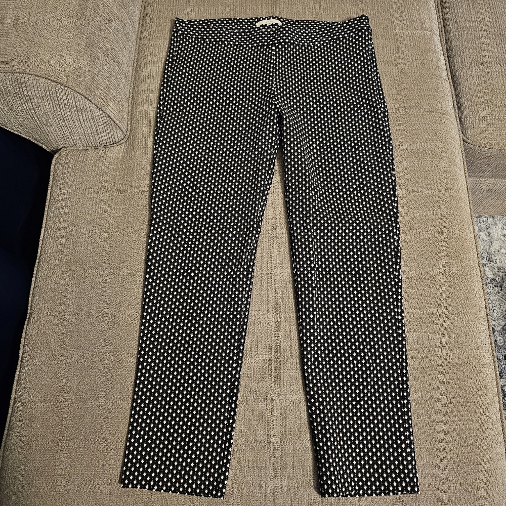 41 Hawthorn Black White Pattern Casual Office Pull-On Bold Pants Size 12